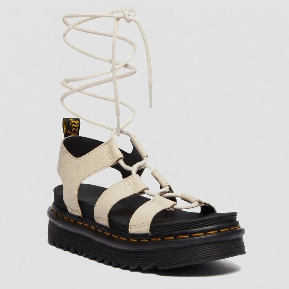 Dr Martens Nartilla Gladiator Platform Sandals Parchment Womens 10